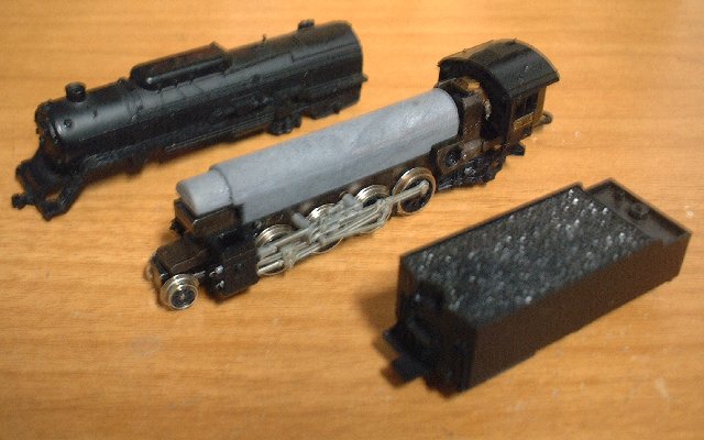 鉄道模型工房 / 車輌工作 / C62+Ｄ51=Ｄ52形蒸気機関車を作る